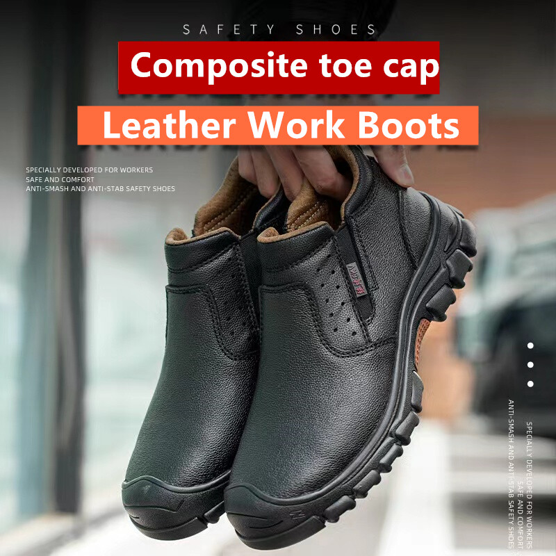 Mens Waterproof best work boots Composite toe Safety Shoes Non Slip Boots
