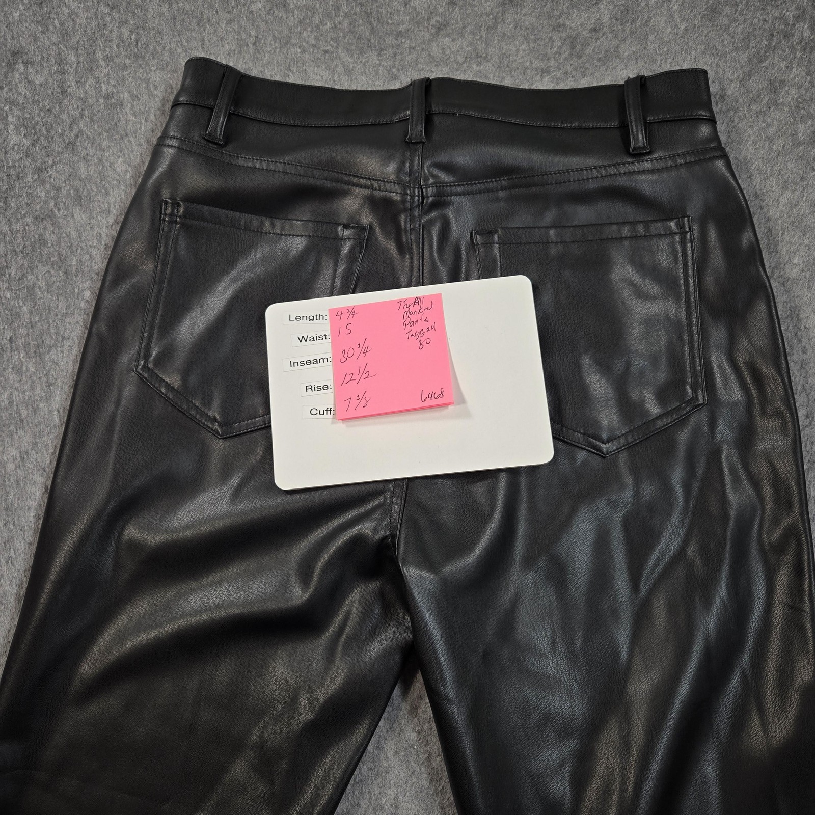 7 For All Mankind Bootcut Jeans Womens 30 Black High Rise Faux Leather Denim