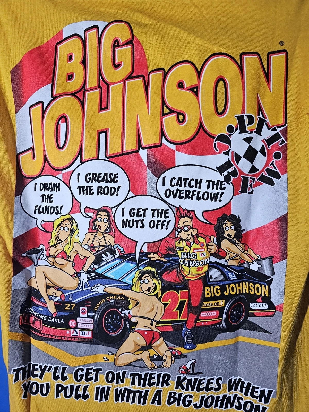 Big Johnson Pit Crew T Shirt Reprint Unisex Tee SHirt AN53387
