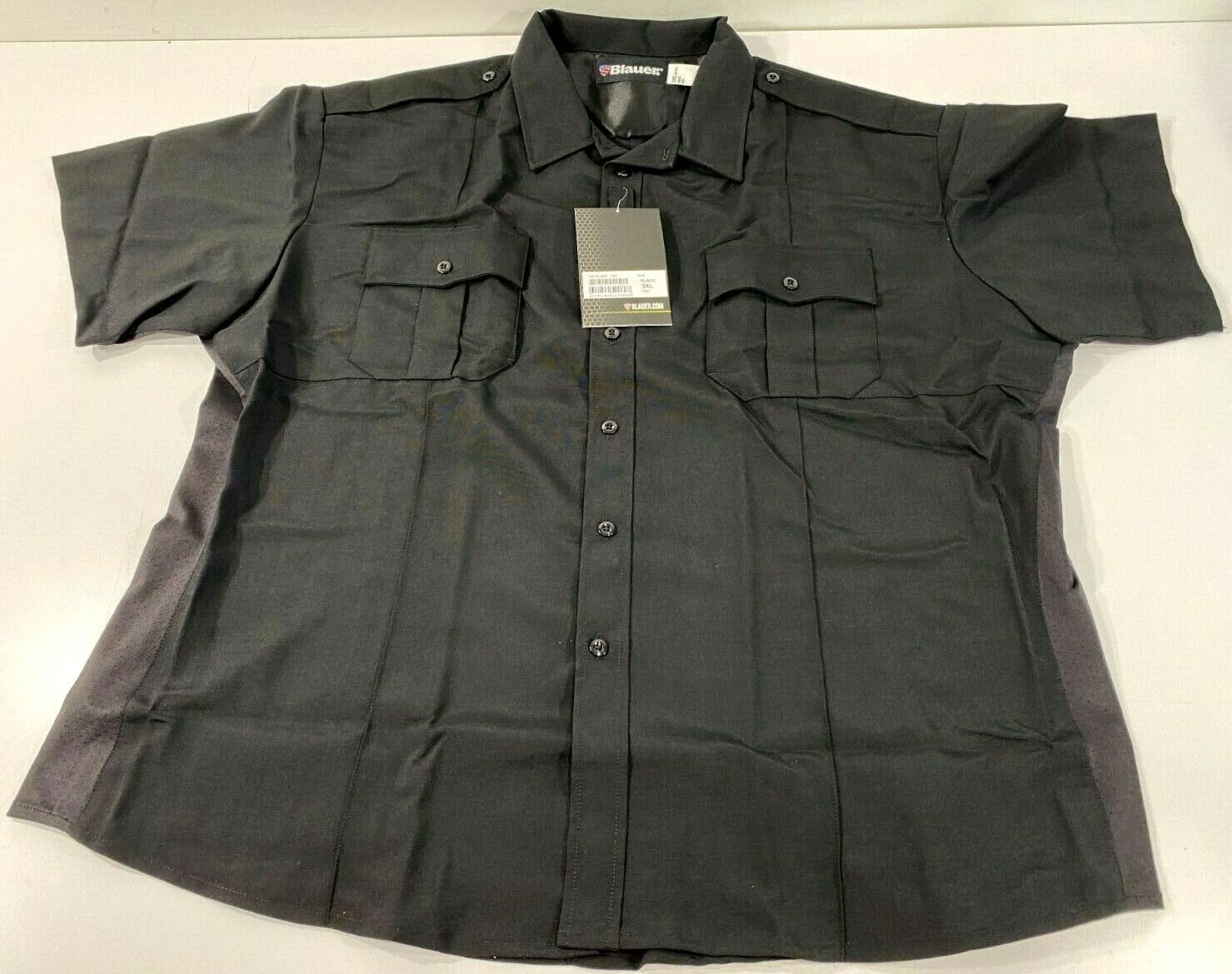 NEW BLAUER MENS 8446 SHORT SLEEVE POLY WOOL SUPERSHIRT ZIP SHIRT BLACK 5XL REG