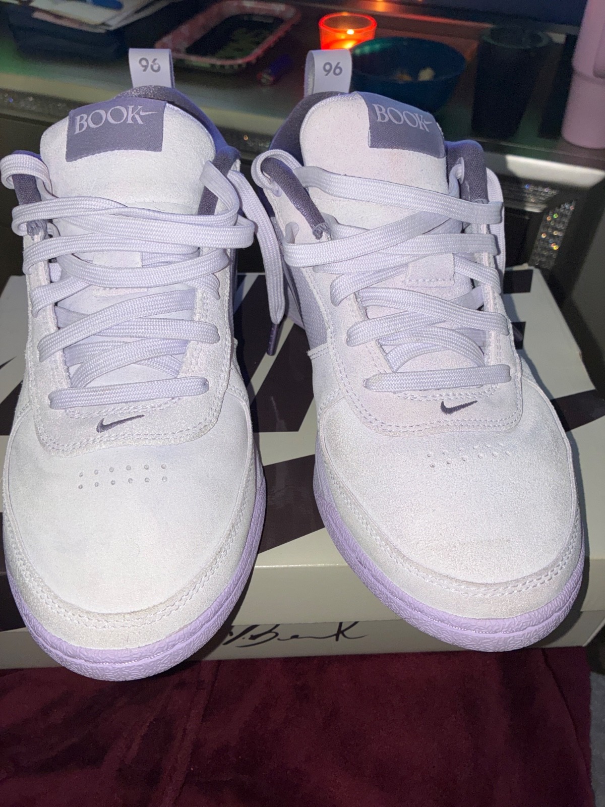 Size 8.5 – Nike Book 1 Sun Bleached barley purple