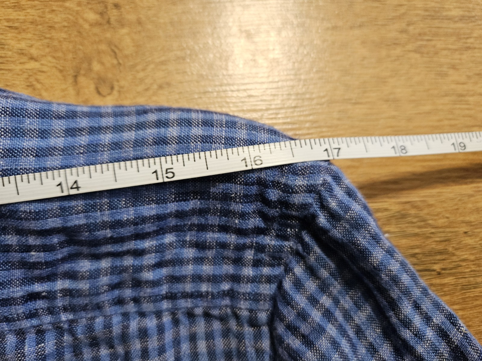 MURANO Baird McNutt Irish Linen gingham check slim fit medium shirt blue