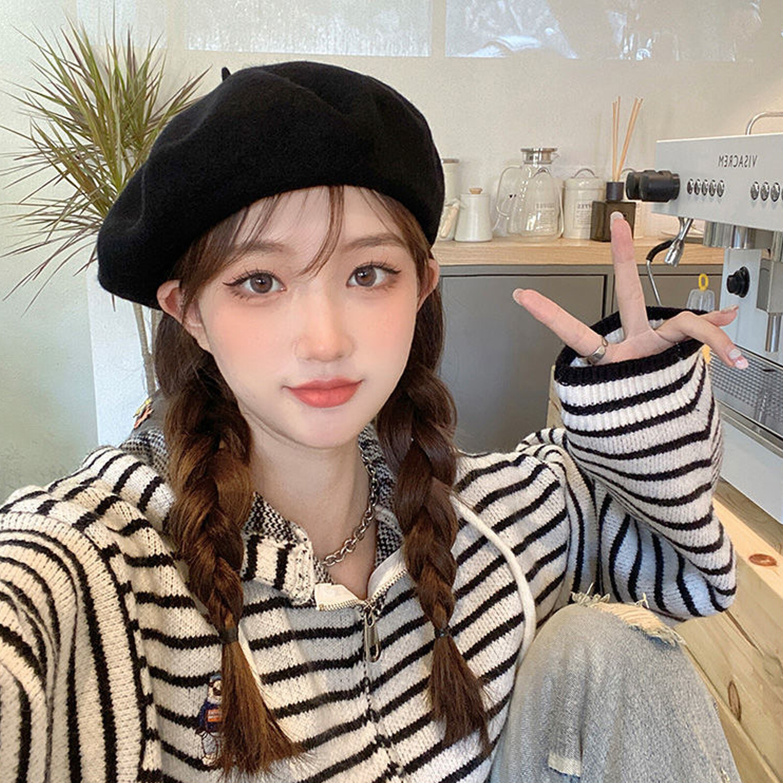 Women Casual Beanie Wool Beret Classic Elegant French Style Solid Color Hat