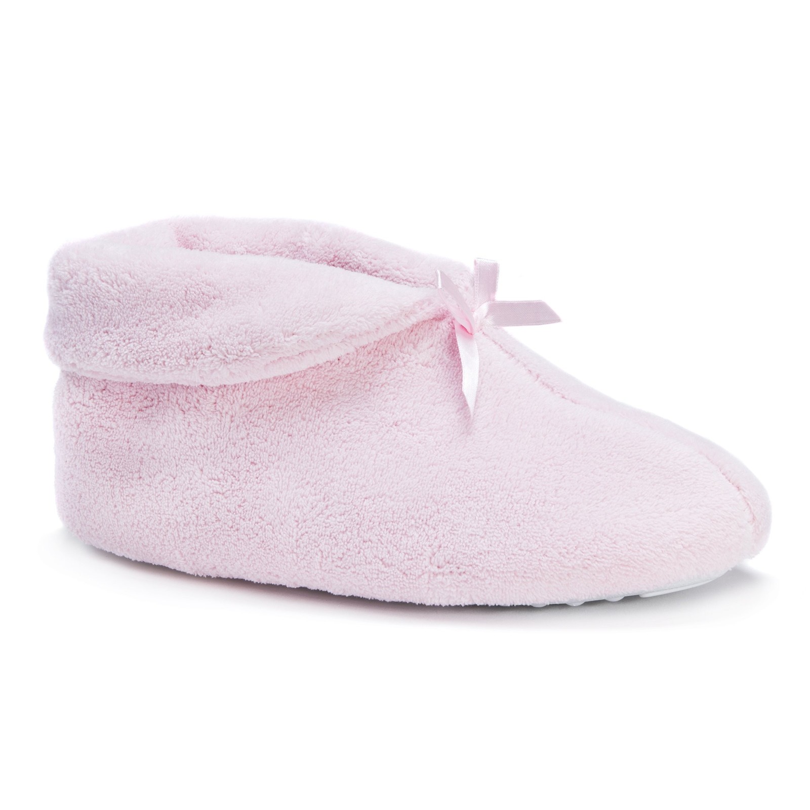 MUK LUKS Women’s Terry Cuff Slipper Booties Medium Pink