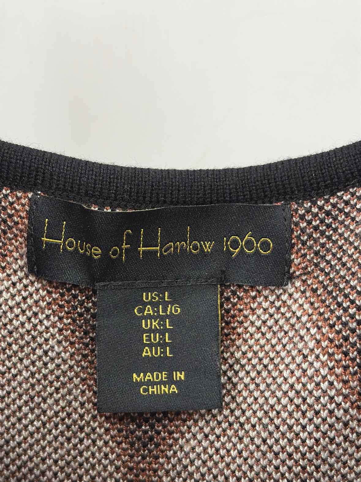 Pre-Owned House of Harlow 1960 Black Size Large Knee Length Sleeveless Dress