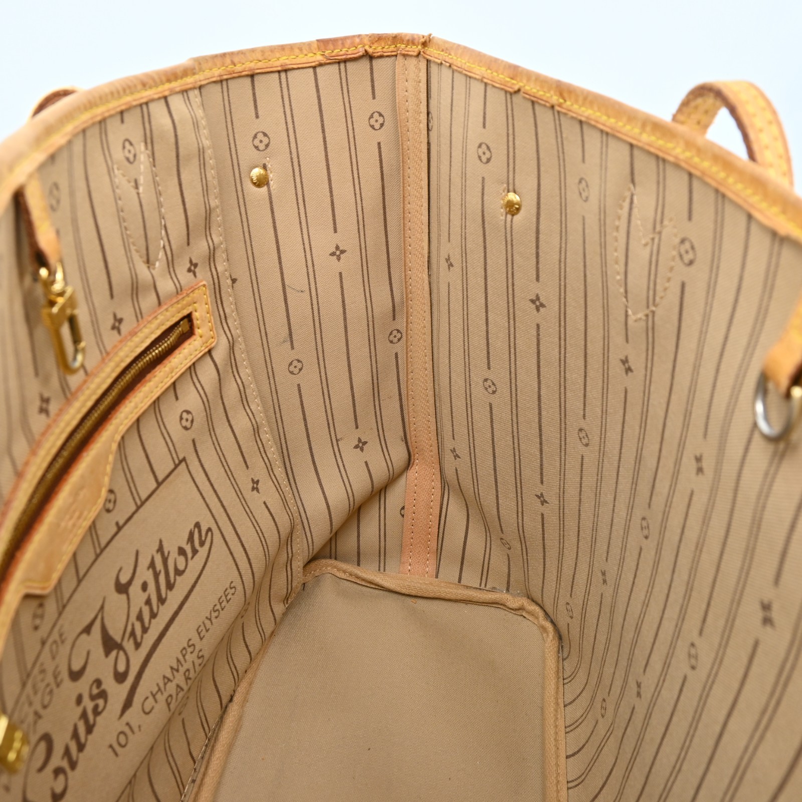 Louis Vuitton Monogram Neverfull MM Leather Fabric Brown Tote bag C1946GA806