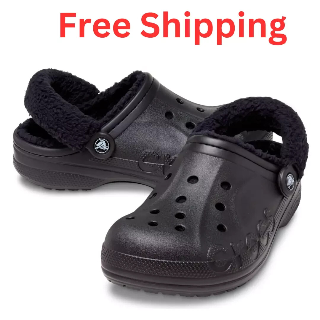 Crocs Men’s and Women’s Slippers Baya Lined Clogs Indoor House Shoes FREE SHIPS