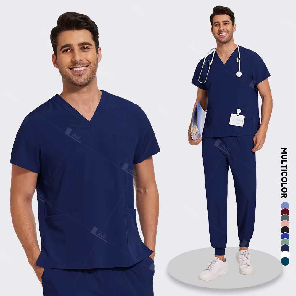 Lightweight Anti-Wrinkle Surgical Uniform Nurse Scrub Set for Women & Men Gift