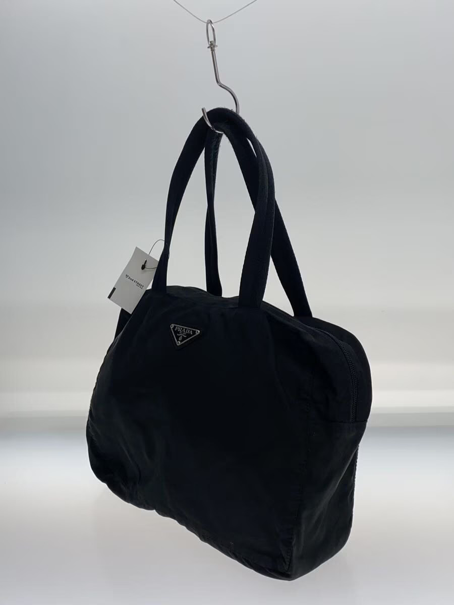 PRADA Triangle Plate Triangle Bag Nylon BLK