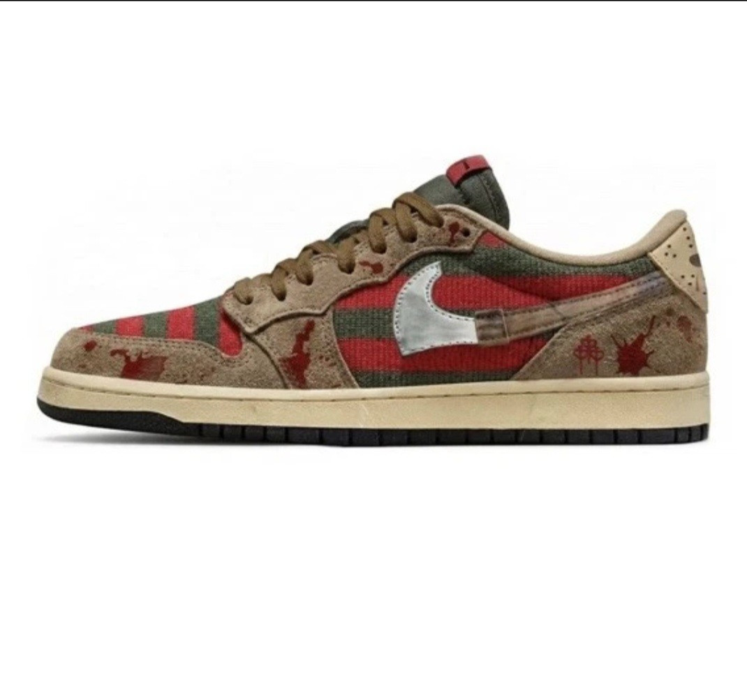 ColdSins Nightmares Custom Jordan 1/Travis Scott Low Men Size 11 Freddy vs Jason