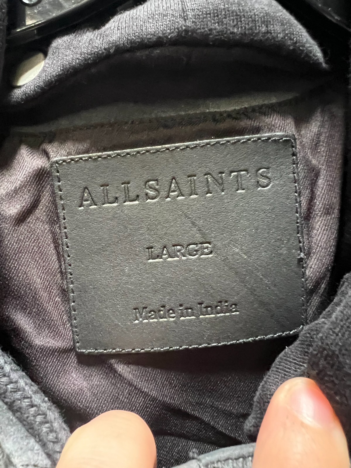 ALLSAINTS Suede Troy Bomber With Detachable Hood, Size Large, NWT $569.00