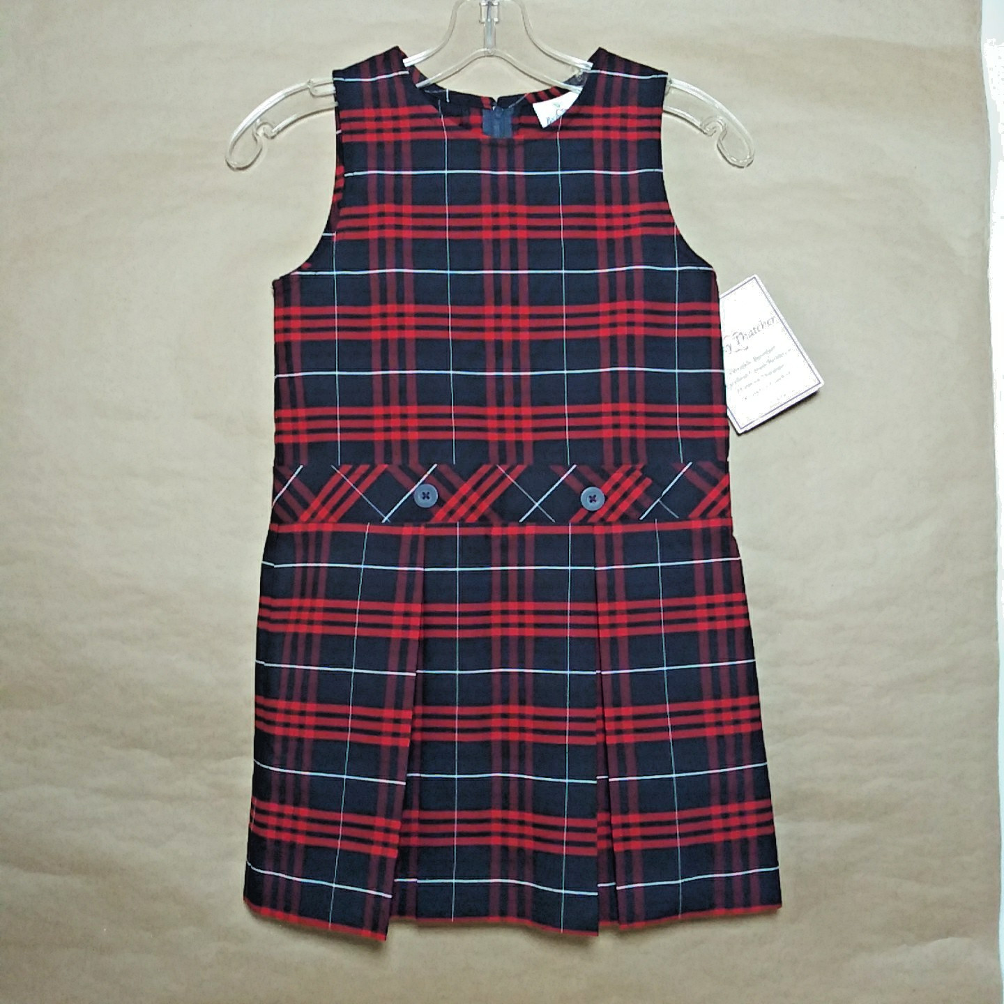 Becky Thatcher School Uniform Dress Girls Size 6 Plaid Pleat Jumper With Tags