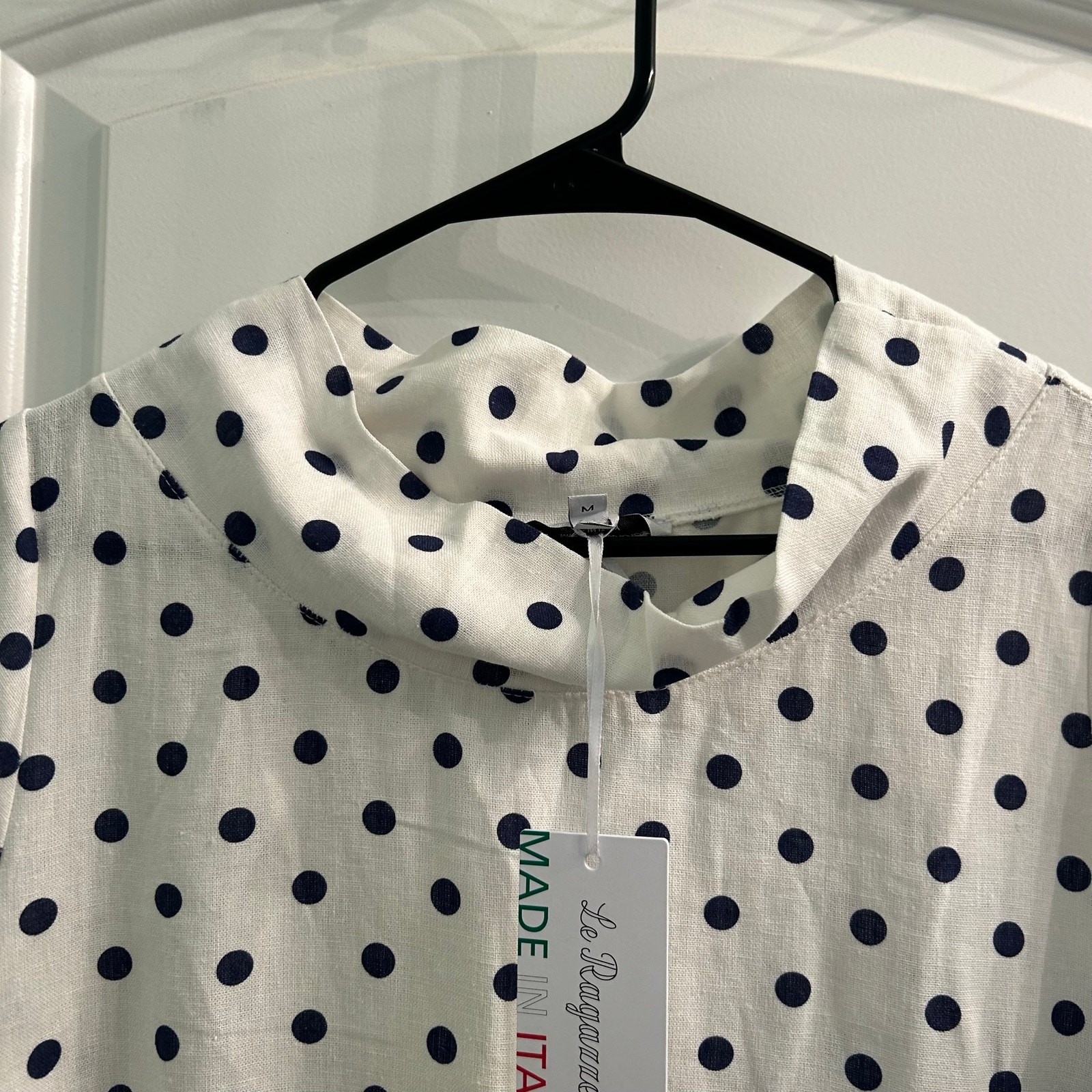 Le Ragazze Italian Linen Blend Polka Dot Dress – size M