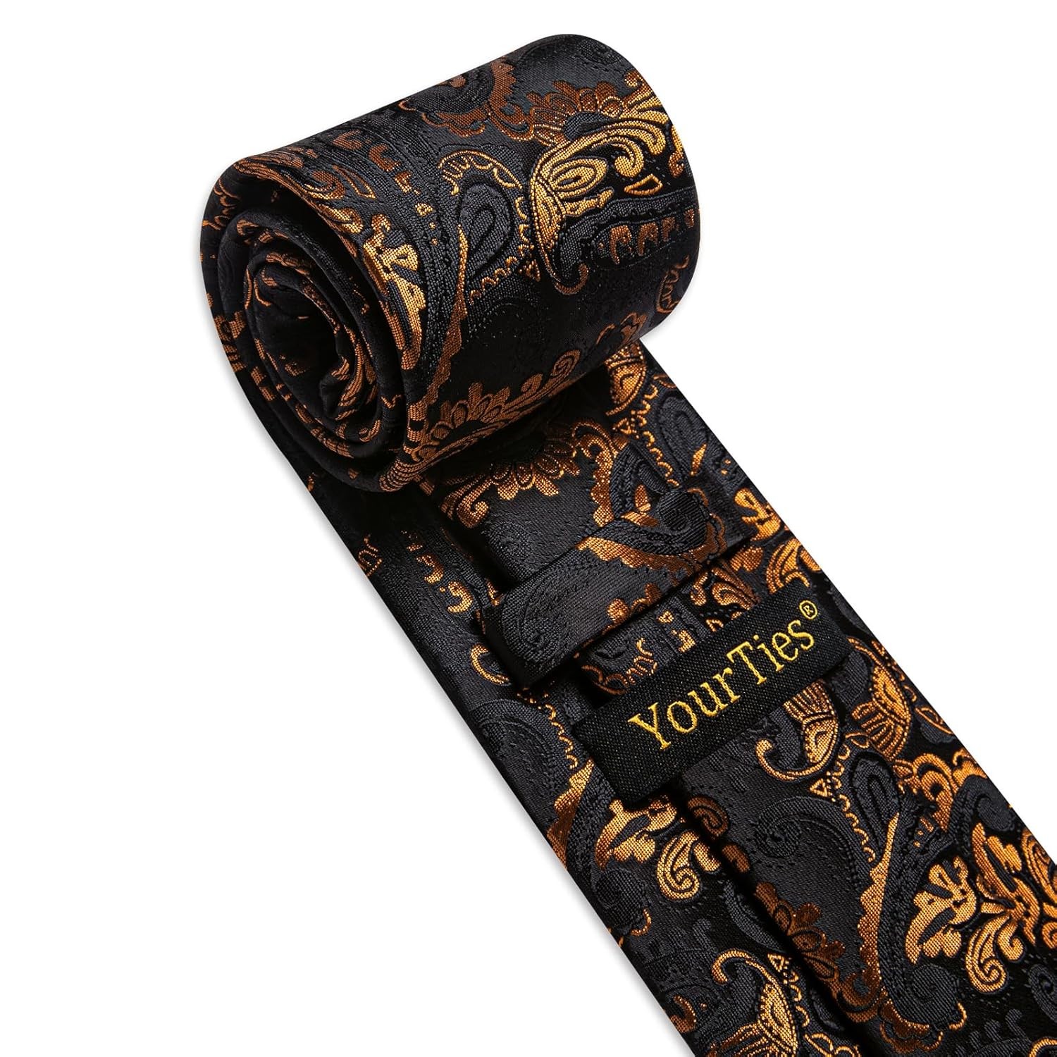 Men’s Paisley Floral Striped Silk Neckties Cufflinks Tie Accessory Set