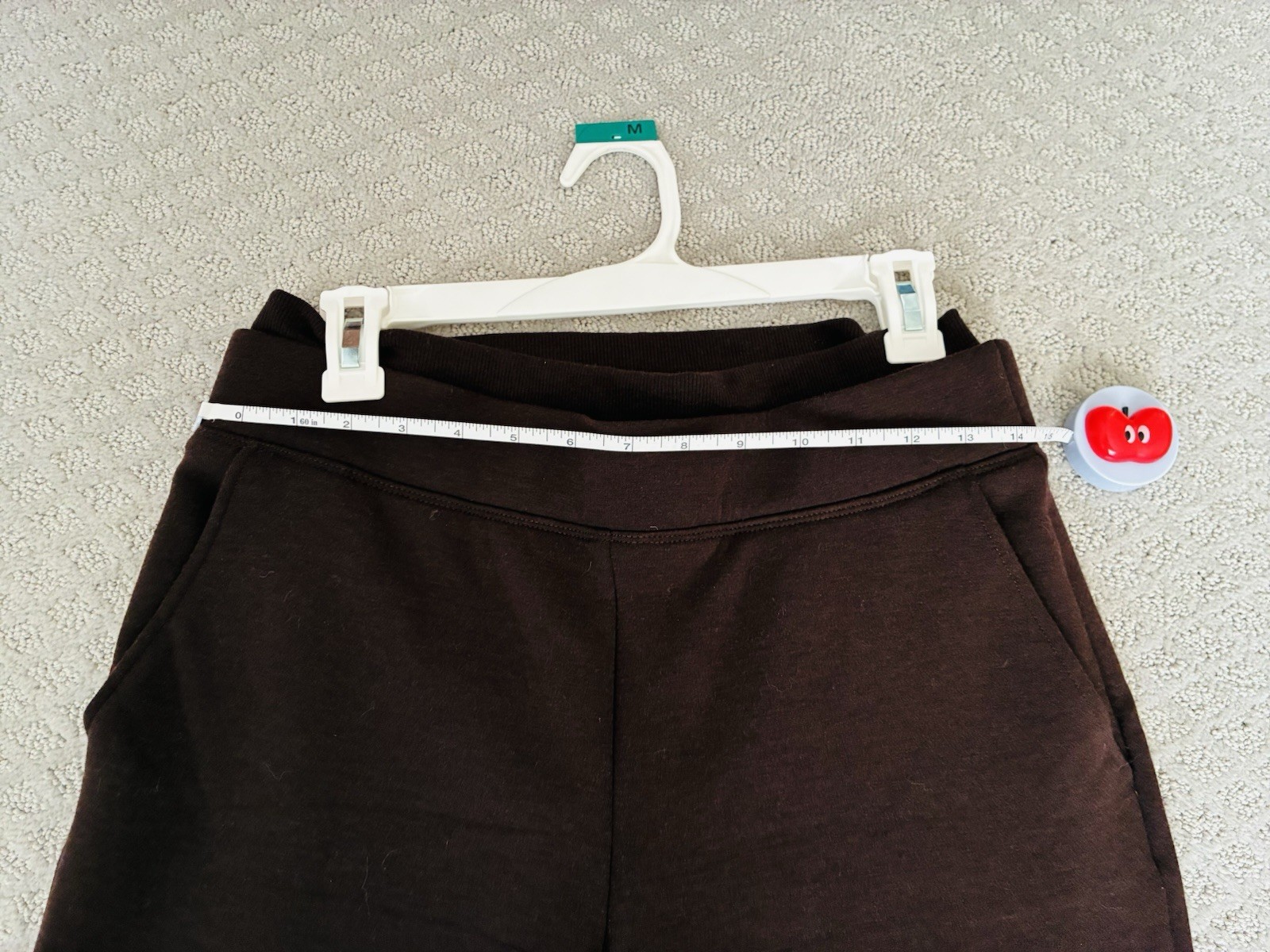 OGLmove FuzzLuxe Double Waistband Pants Brown Size Medium Straight Leg Pockets