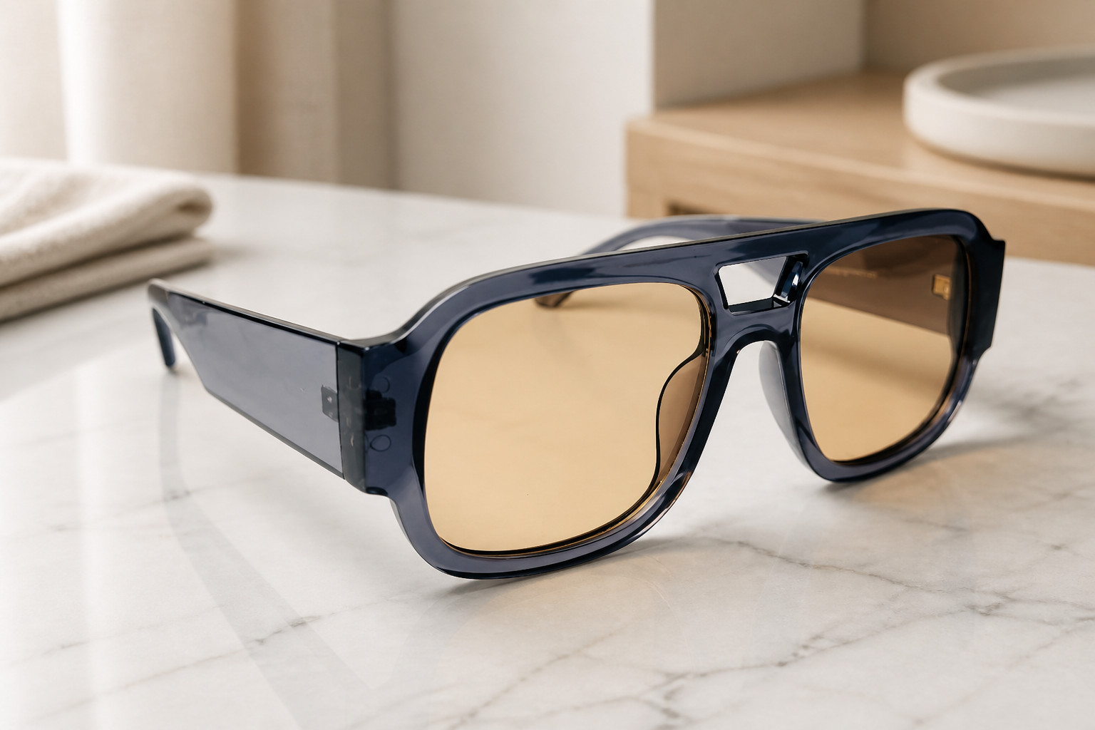 Black Oversized Square Sunglasses Champagne Lens Retro Shades for Women Men