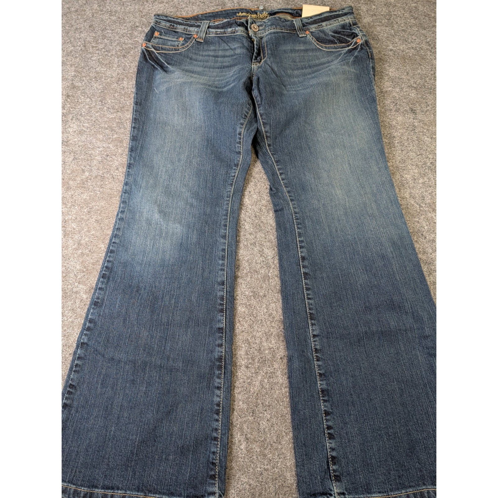 American Eagle AE Artist Stretch Skinny Flare Jeans Dark Antique Wash 18 Reg NWT