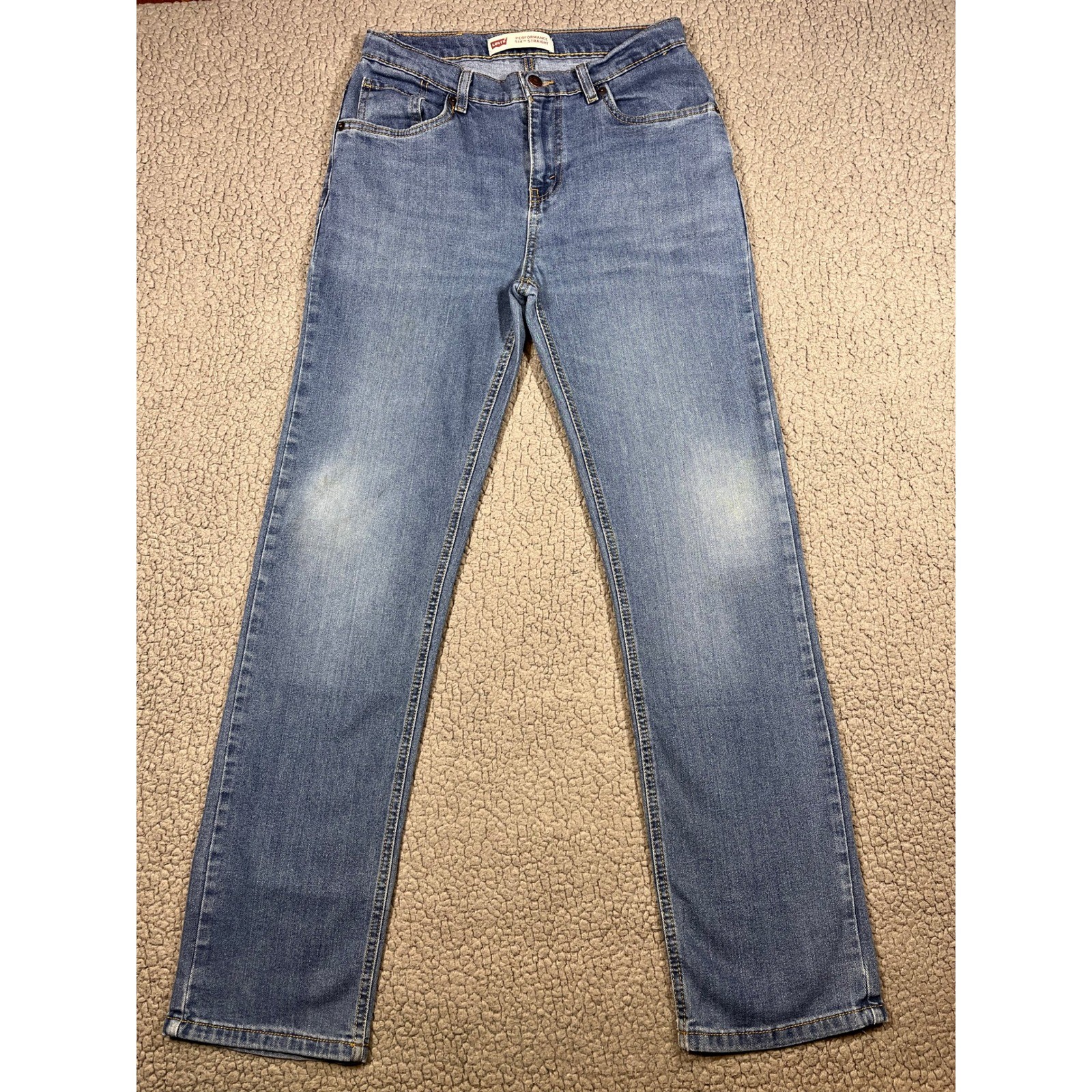 Levi’s 514 Performance Straight Leg Jeans Boys Size 18 Reg 29×31 Blue Denim