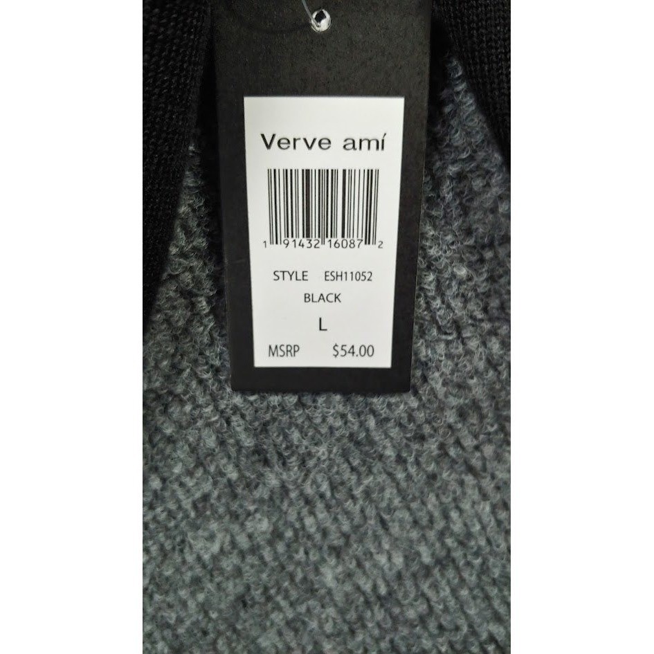 Verve Ami Womens Black Cowl Neck Long Sleeve Tunic Top L Stretch Casual NWT