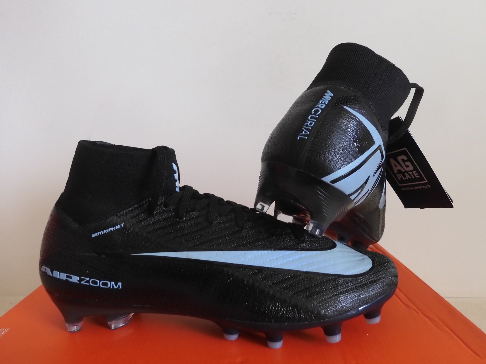 Nike Zoom Mercurial Superfly 10 Elite Ag Pro Black-Ice Blue Sz 6.5 [FQ8339-001]