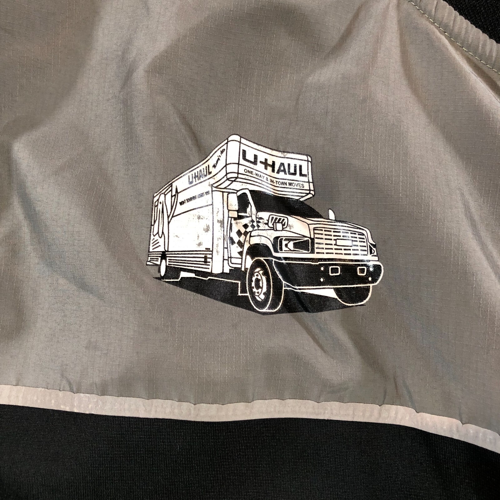 uhaul fullzip jacket mens 2XL black gray logo