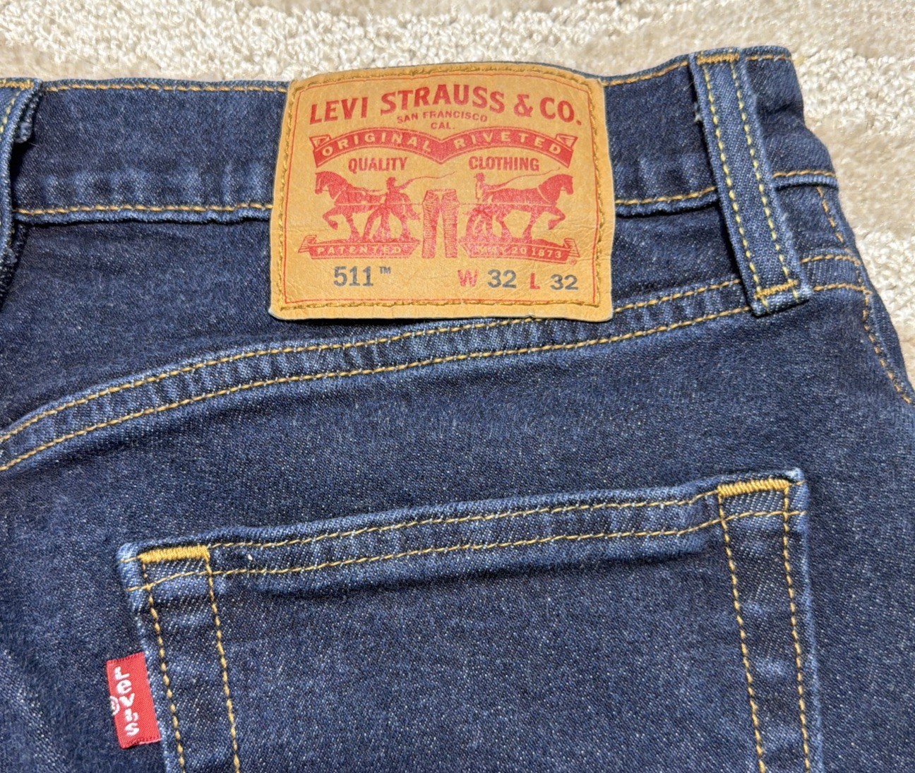 Levis 511 Slim Fit Jeans Slim Fit Stretch Jeans Dark Blue Dark Wash 32×32