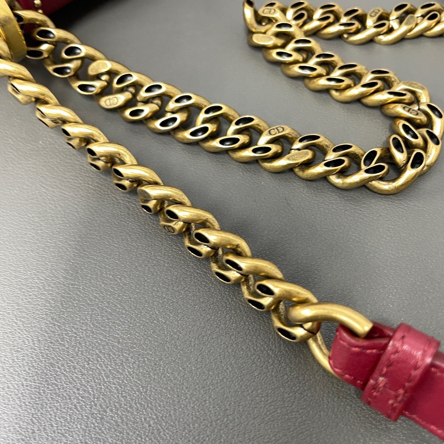 Dior Pre-Owned Authentic Chain Bag Burgundy 22*13*6.5 Free Tracked Shipping