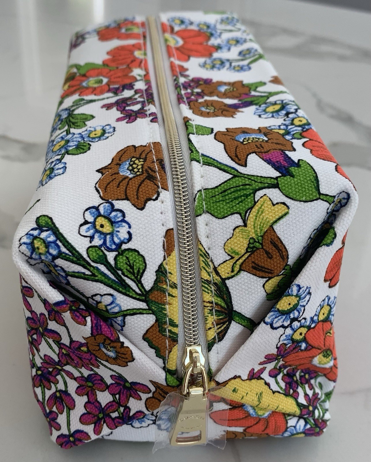 COACH Fragrance Pouch white floral toiletry cosmetic travel Bag flower design
