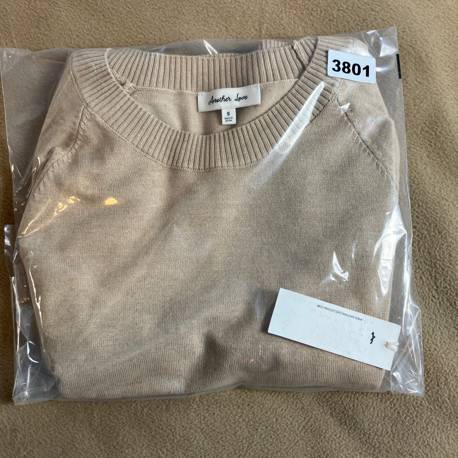 Another Love Women’s Maritza Cropped Pullover Sweater Size S Buckwheat NWT