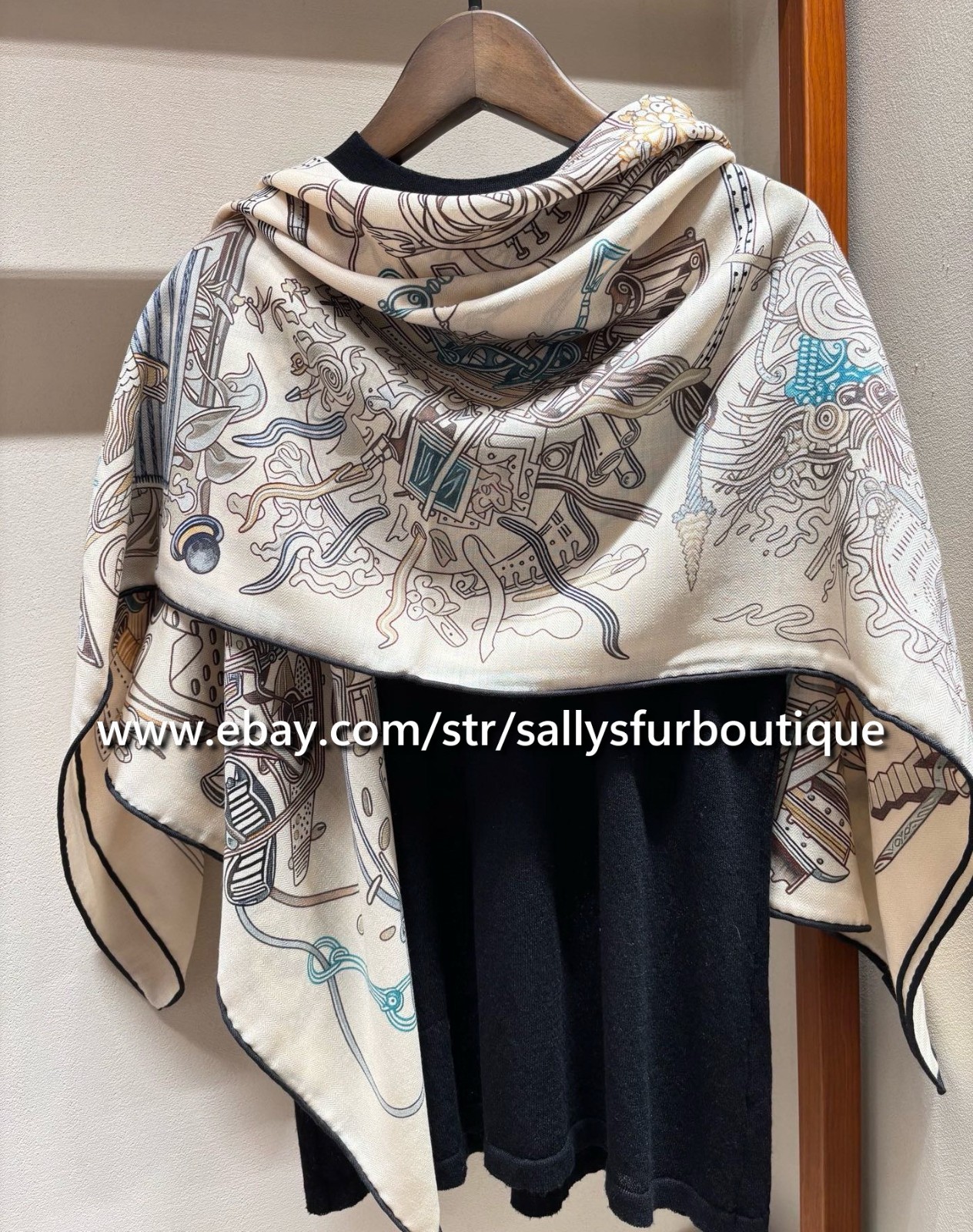 2026 Sallys 70% Cashmere 30% Silk Wrap Scarf Future Print Double Face Shawl 53″