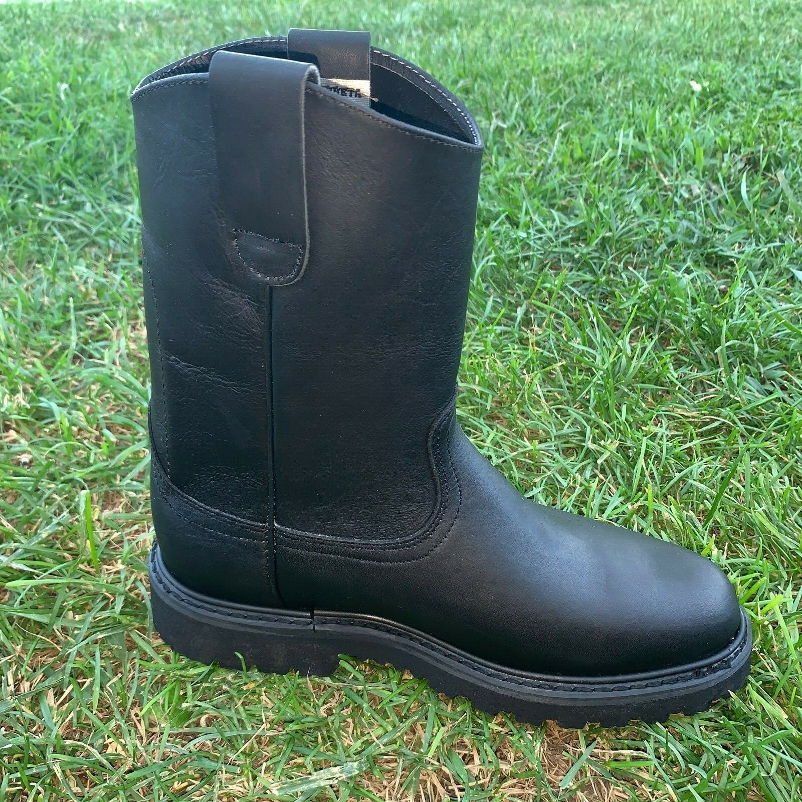 Bota Trabajo Mens Work Boots Pull On Leather Brown-Black oil water resistant 310