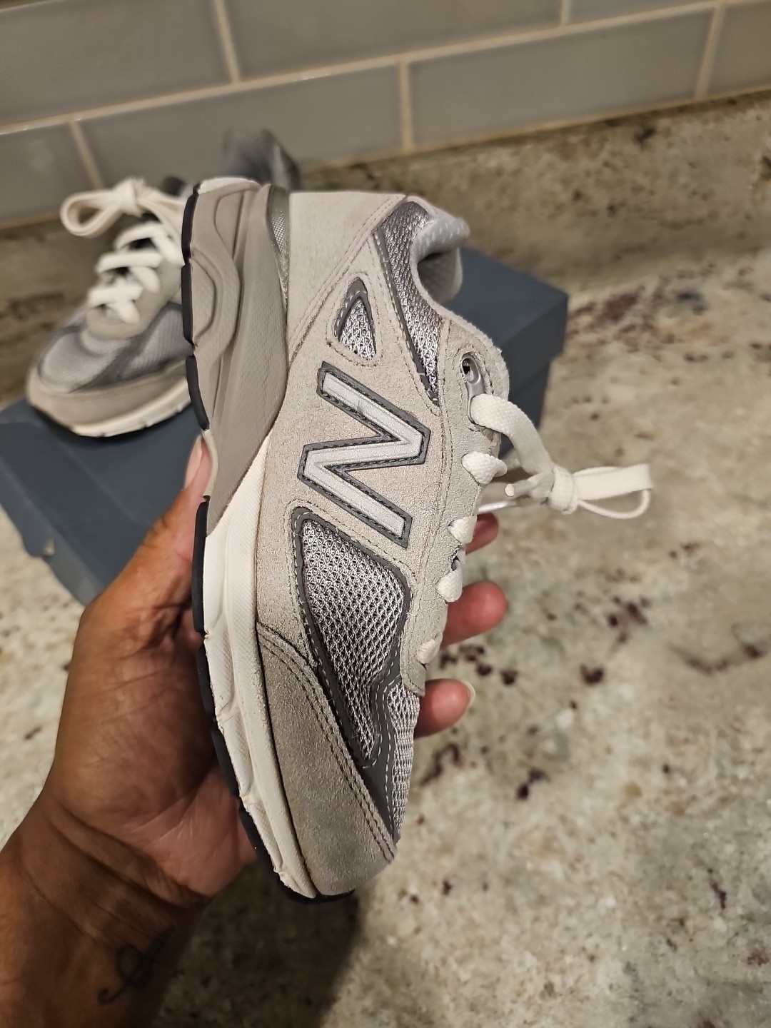 New Balance 990v4 Size 1 ‘Grey Silver’ U990GR4 Sneakers