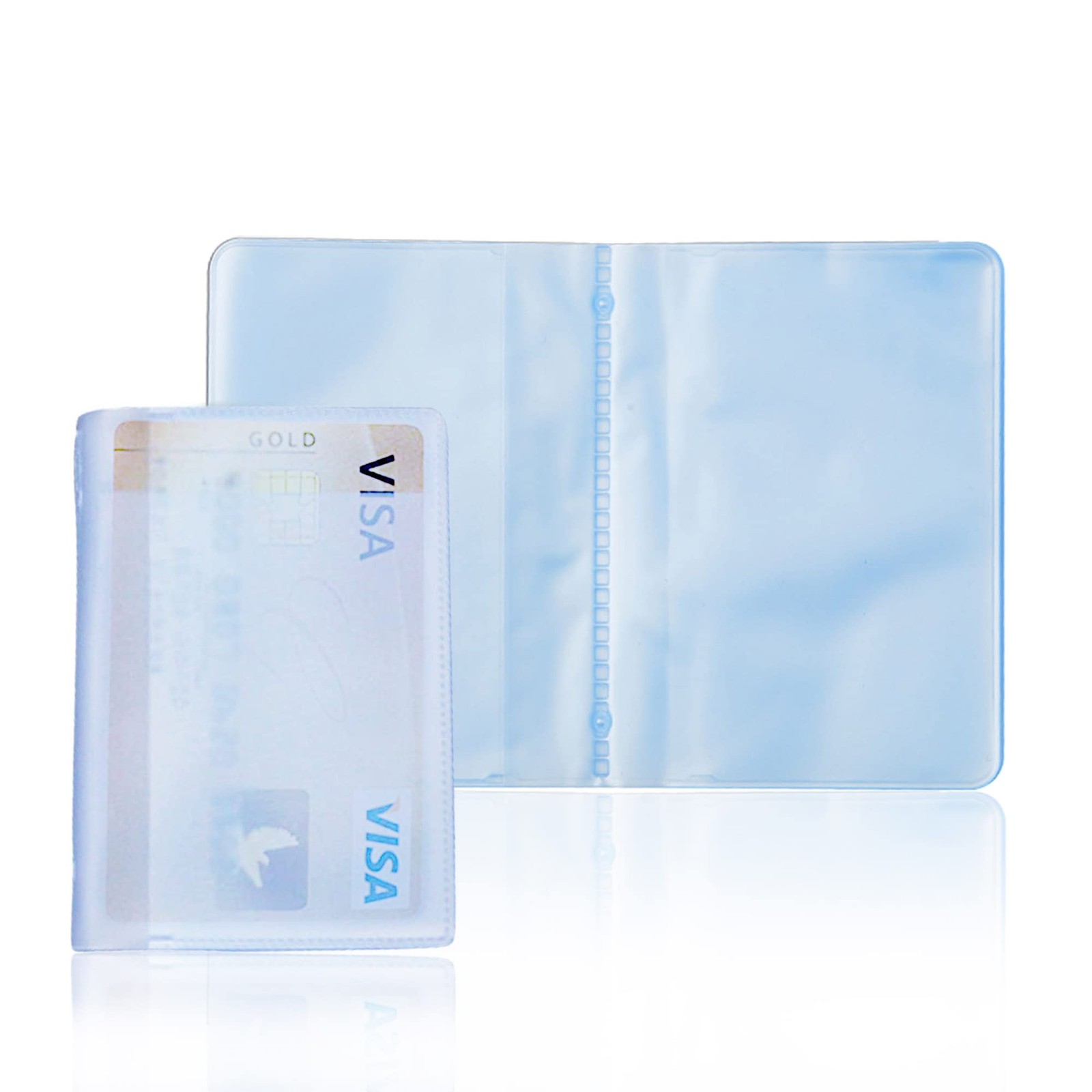 Lxnoap Plastic Wallet Insert Credit Card Holder Transparent 10 page 20 slots,…
