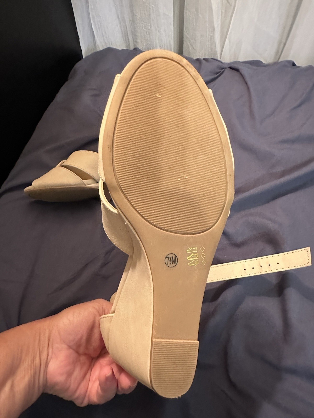 Chinese Laundry Wedge Heels With Ankle Strap In Nude