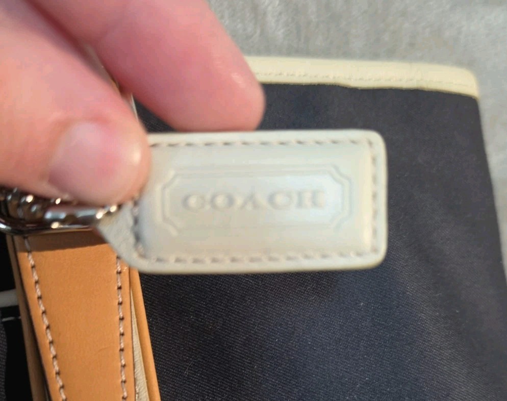 VTG Coach 2001 Hampton Navy Blue Mini Canvas Tote Style #7740