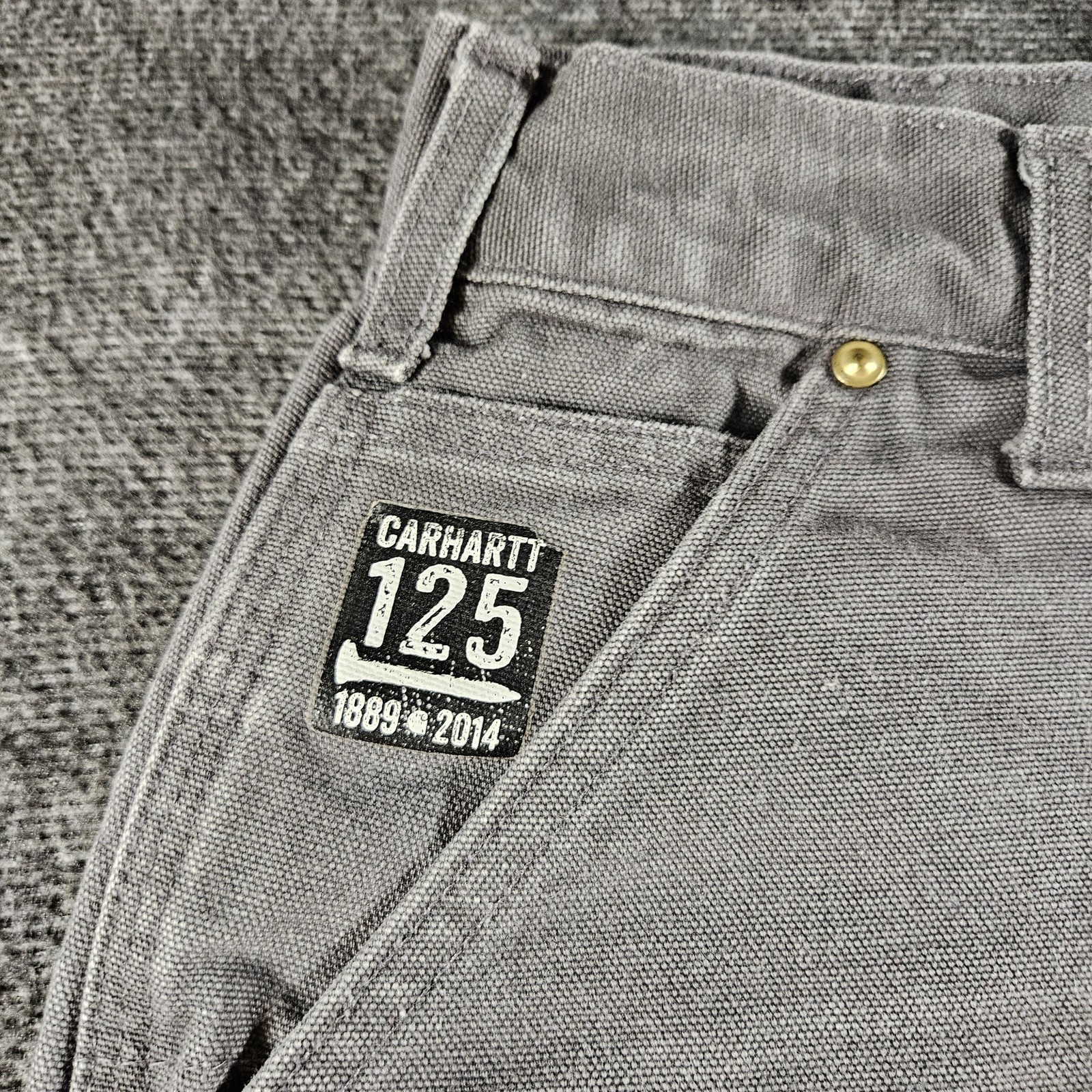 Carhartt Pants Mens 36×34 Gray Canvas Double Knee Carpenter B01 GVL Made USA