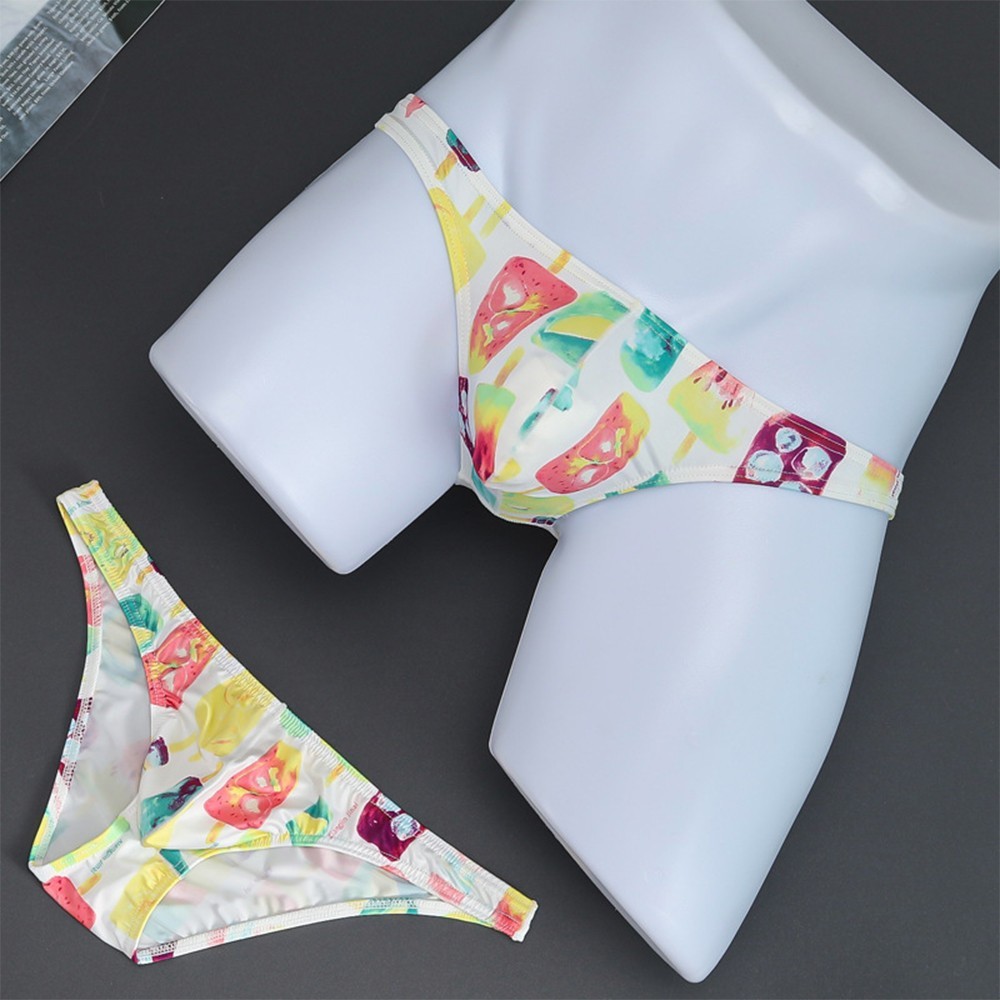 Men Briefs Home Man Panties All Seasons Pouch Boys Print Breathable Shorts