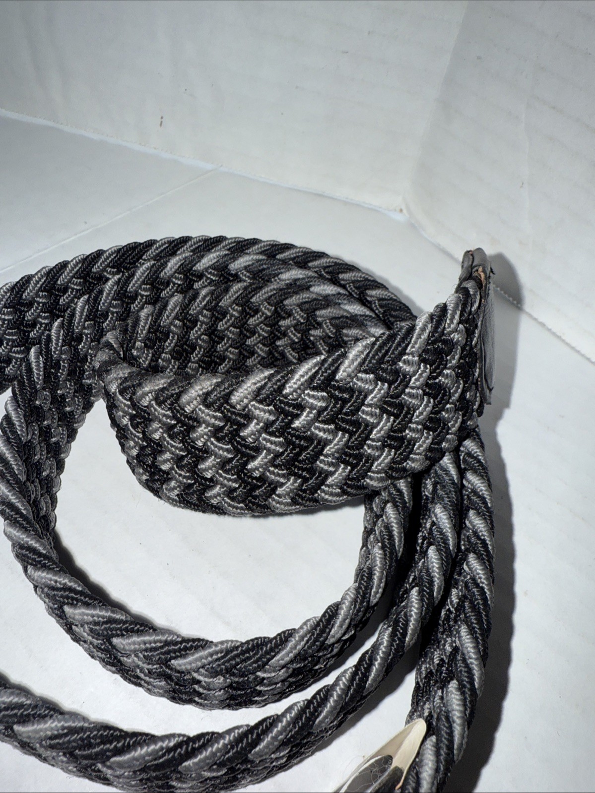 Gelante Black Gray Braided Stretch Belt Size Large 38 New Free Shipping
