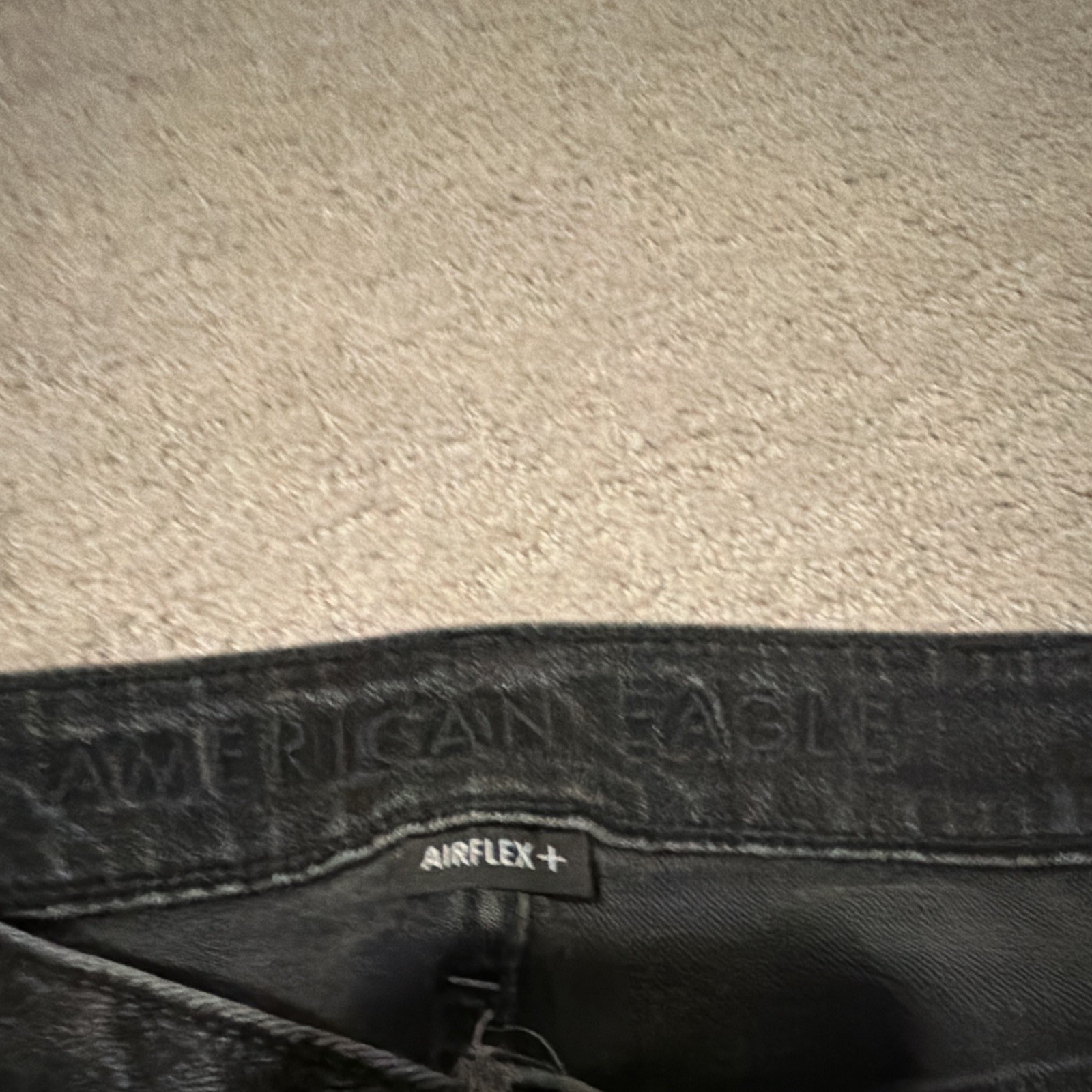 Mens American Eagle AirFlex+ Black Distressed Ripped Skinny Slim Jeans 31