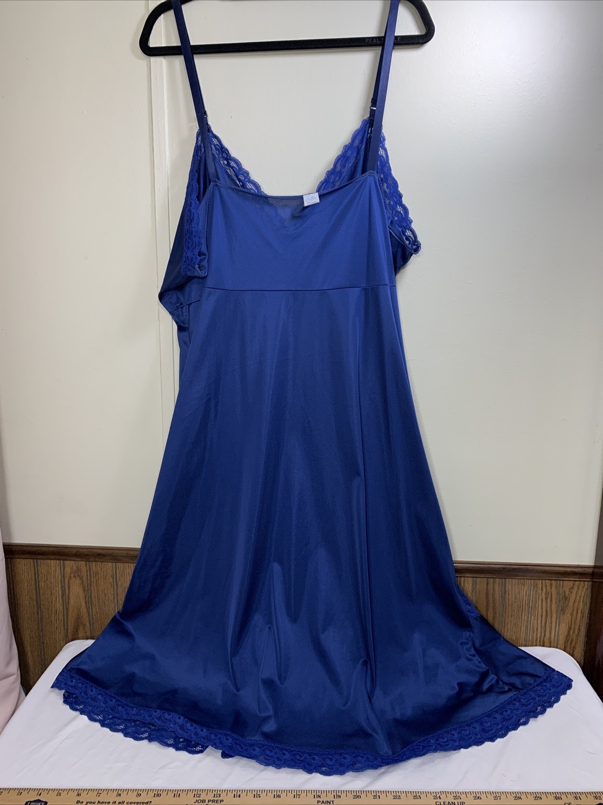 Nylon Slip Dress Plus XXL Size 54 Ribbon Bow Lace Tiered Prairie Ruffle