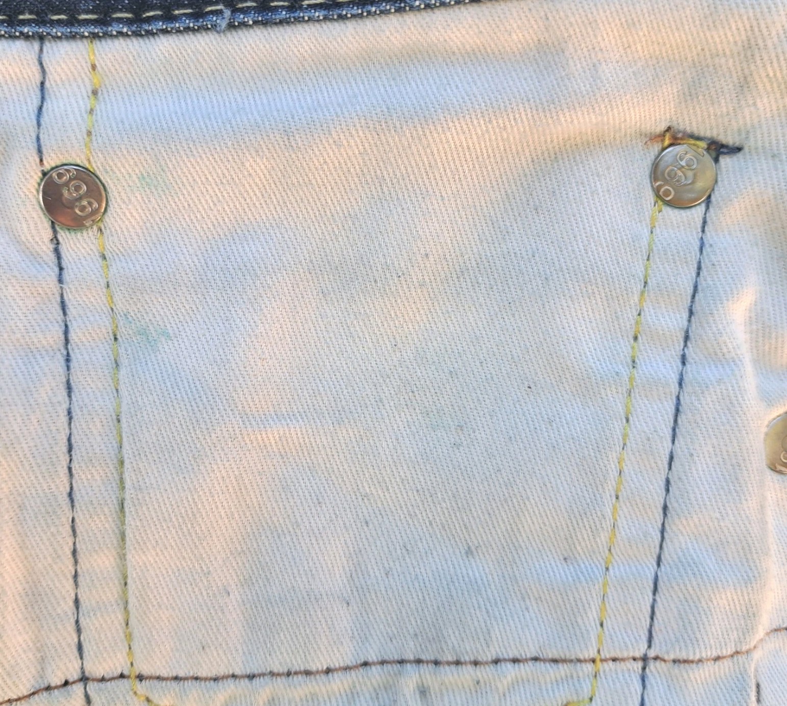 Men’s Gap 1969 Straight Fit Selvedge Cotton Denim Button Fly Blue Jeans