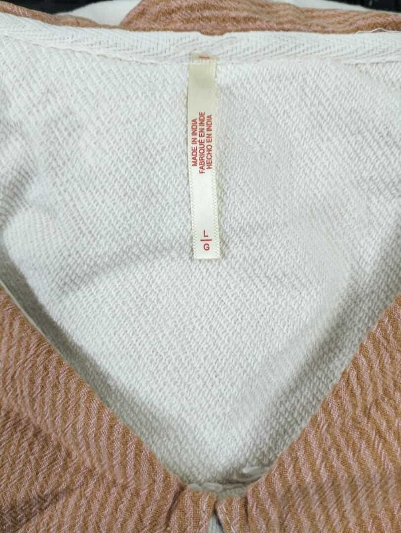 Free People Madeleine Sweatshirt Pullover Top Striped Oversized Slouchy L 271299