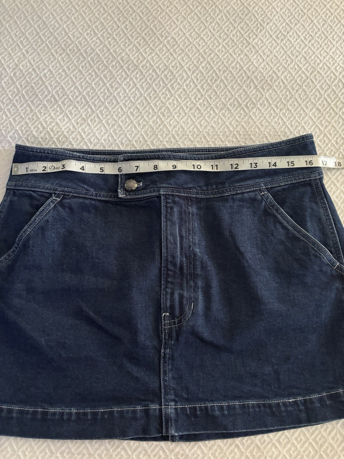 Veronica Beard Bowen Denim Blue Jean Mini Skirt 10 Indigo Rinse Designer EUC