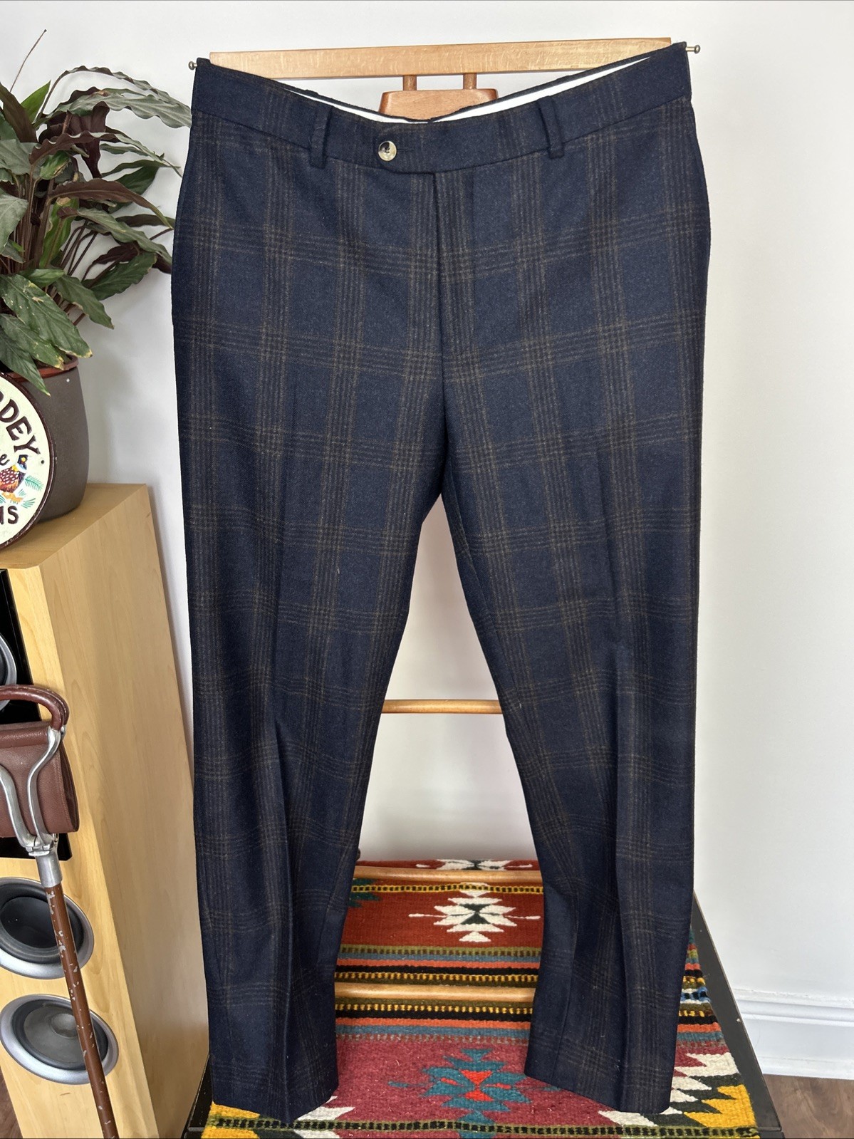 SUITSUPPLY (42R) Suit 2 Piece Suit Wool Tweed Check Vitale Barberis Canonico