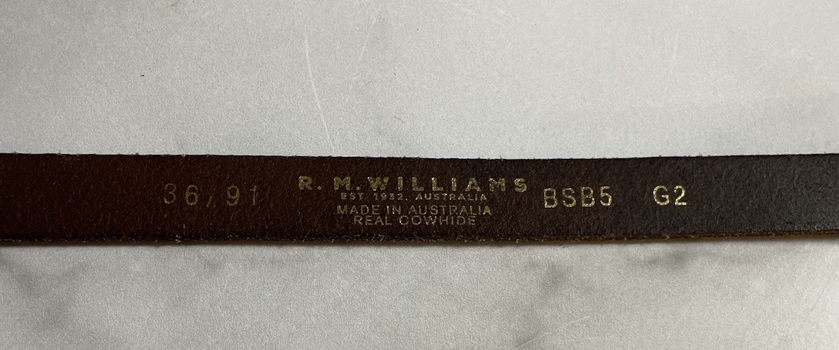 R.M.Williams Men’s Brown Leather Solid Belt Adjustable Size 36/91