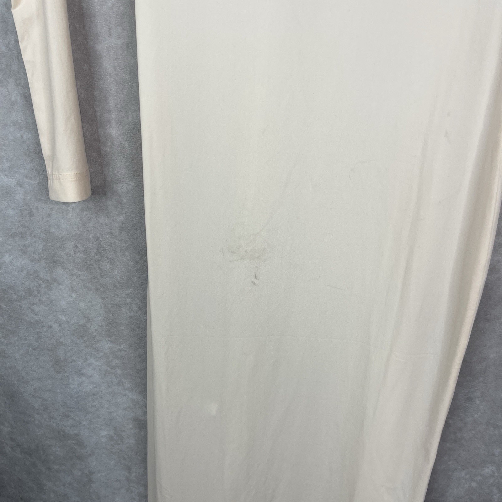 CHAM Long Bodycon Semi Sheer Long Sleeve Dress In Baby Beige Women’s Size XS/S