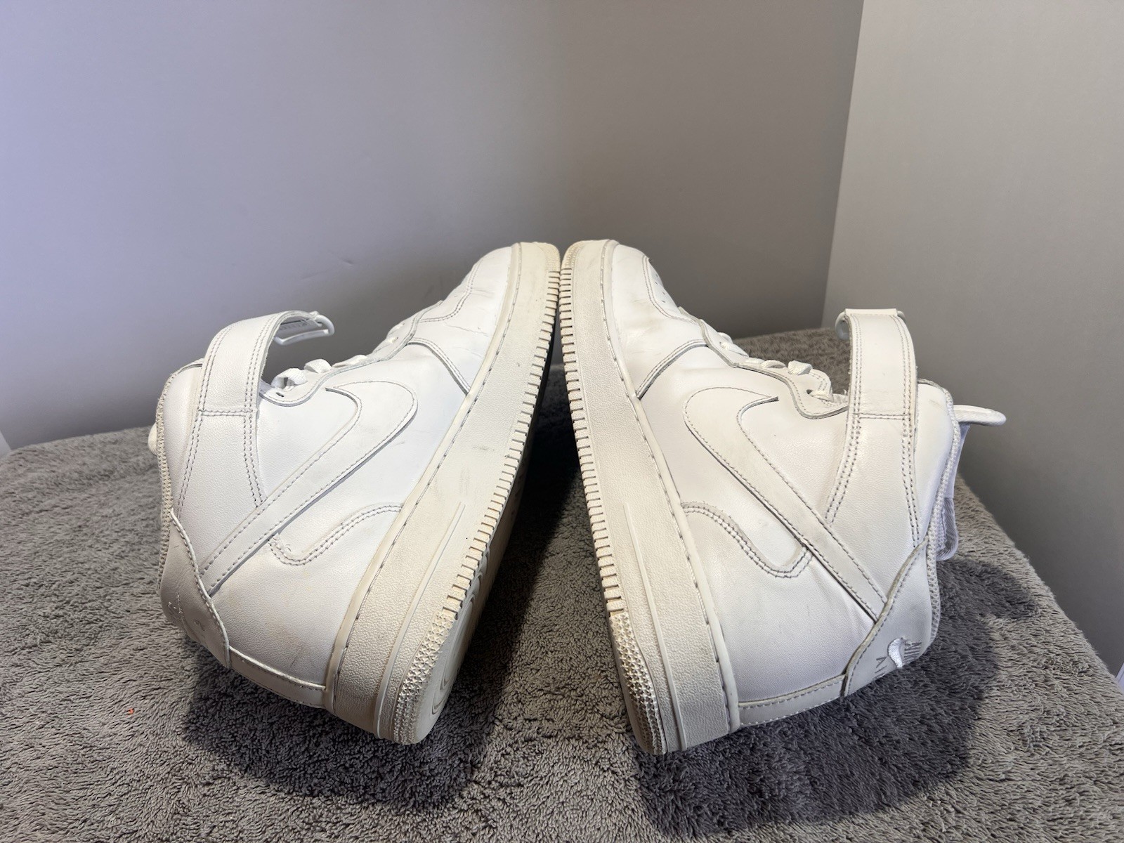 Nike Air Force 1 High 07 Triple White Mens Size 11.5 Leather Strap Sneakers