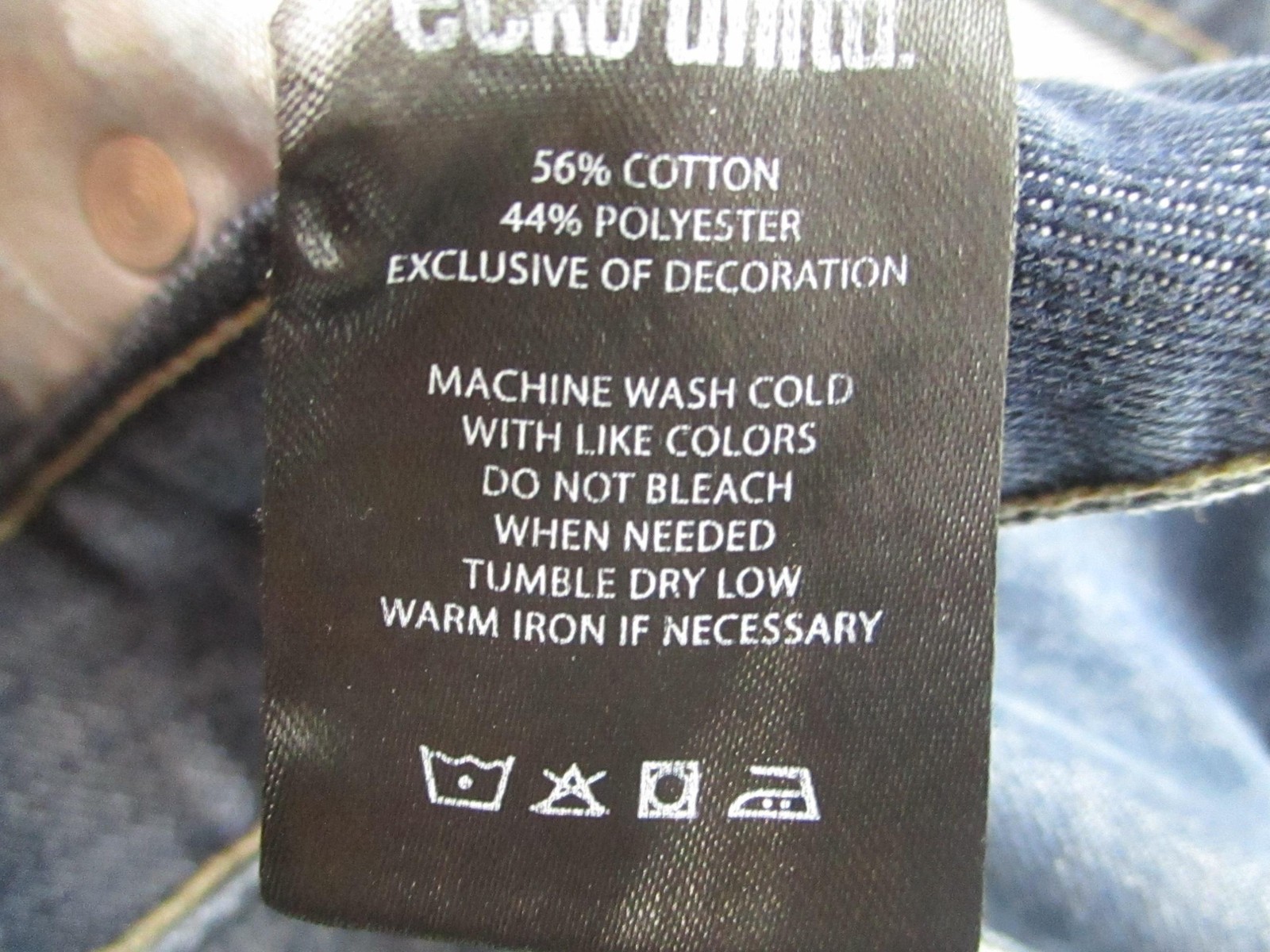 Ecko Unltd Jeans Mens 38 Dark Wash Athletic Fit Rhino Logo Back Pocket