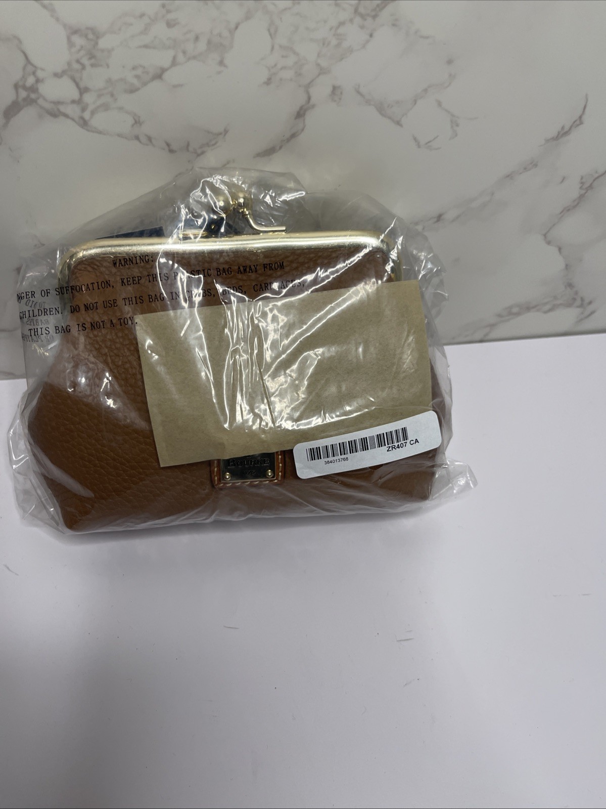 Dooney & Bourke Pebble Grain Large Framed Purse-Kiss Lock New *Caramel*