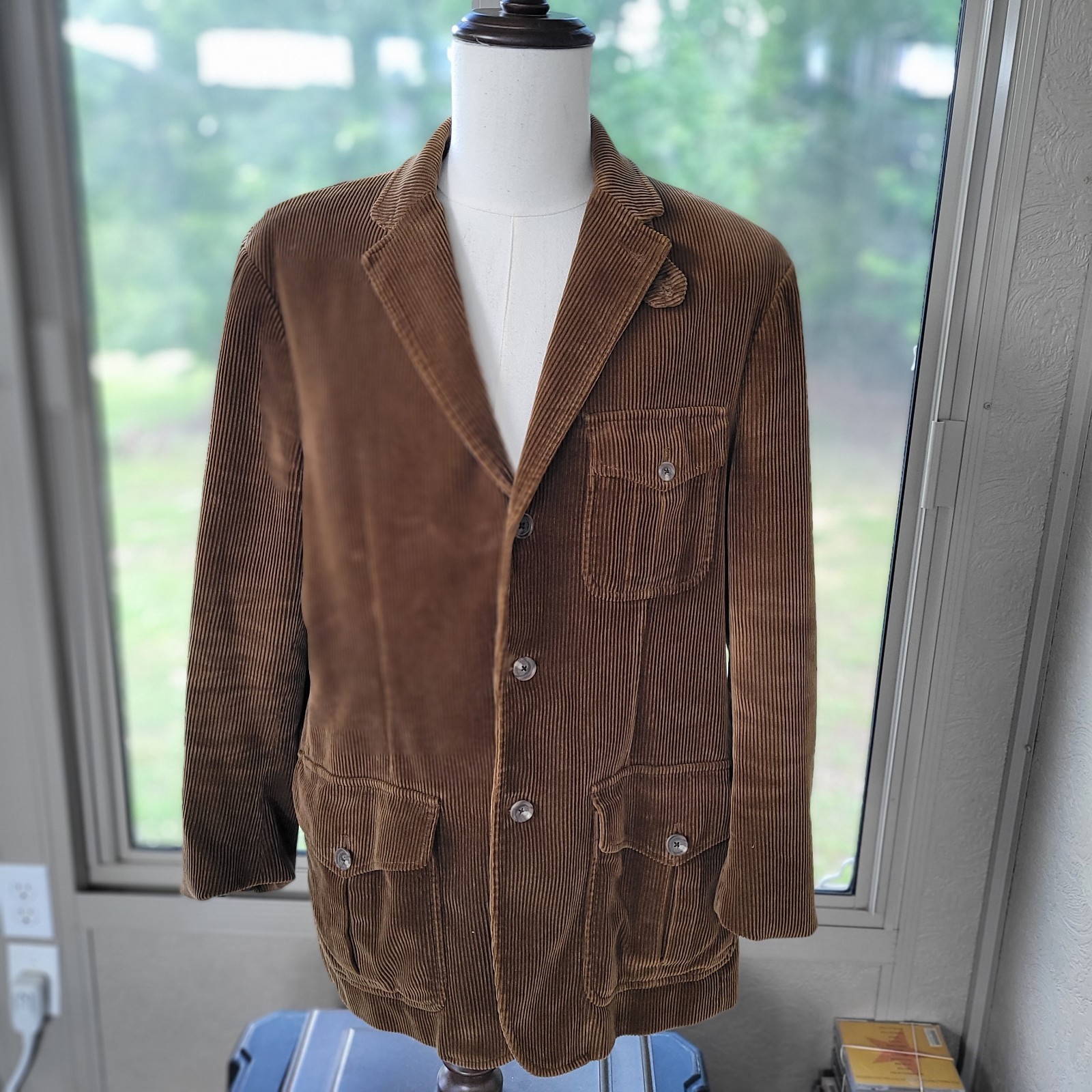 POLO RALPH LAUREN L Vintage Brown Cotton Corduroy Shooting Sport Coat